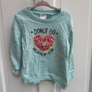 Koala Kids 3T Girls Blue Donut Go Breaking My Heart Crew Neck Sweatshirt